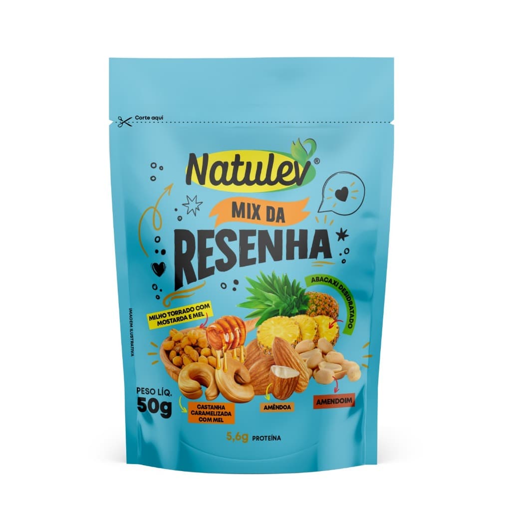 Milho Castanha Amendoim Abacaxi Amendoa Kit 5un de 50gr= 250gr Saudável