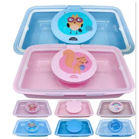 Porta Lenço Umedecido para Bebê Viagem Passeio Maternidade Recipiente para Lenço Bebê Plasutil