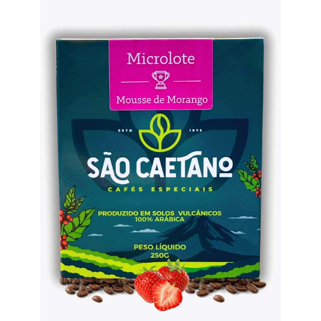 Café Especial Morango Microlote São Caetano em Grãos 250G Torra Média