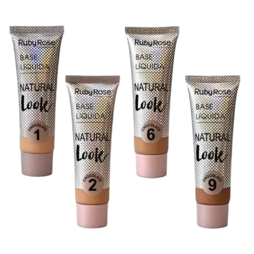 Base Líquida Natural Look - Ruby Rose 29ML CHOCOLATE TONS 1,2,6 E 9