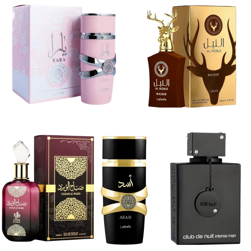 Perfume Árabe Importado Kit 2 Unid Asad + Yara Fixação top Lançamento Masculino Feminino Promoção