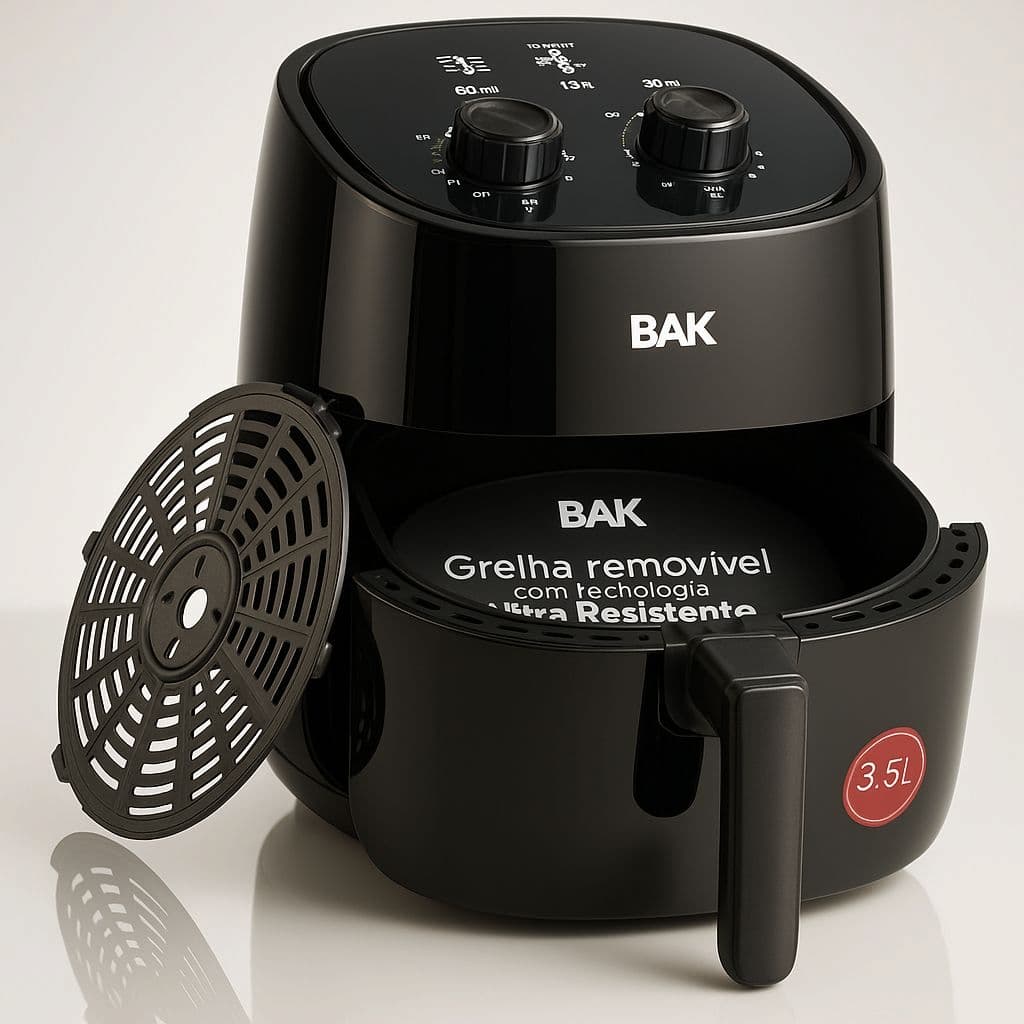 Air Fryer Fritadeira Eletrica Erfraier Sem Oleo 220v 127v 3,5 Litros Bak Frita Batata Frango Nuggets Espaçosa Econômica