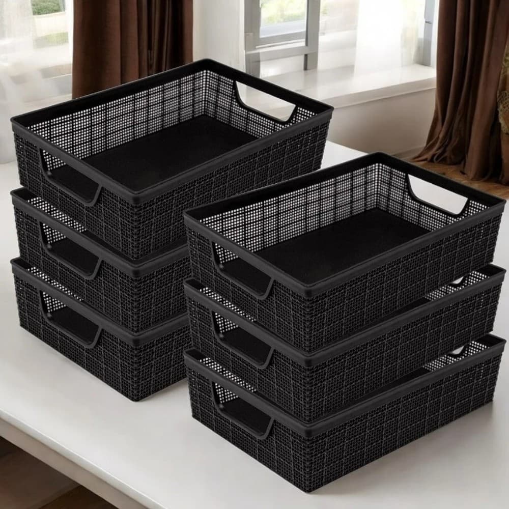 Kit 6 Cestos Organizadores 2 Litros Multiuso Empilhável Plástico Colorido Casa Cozinha Banheiro