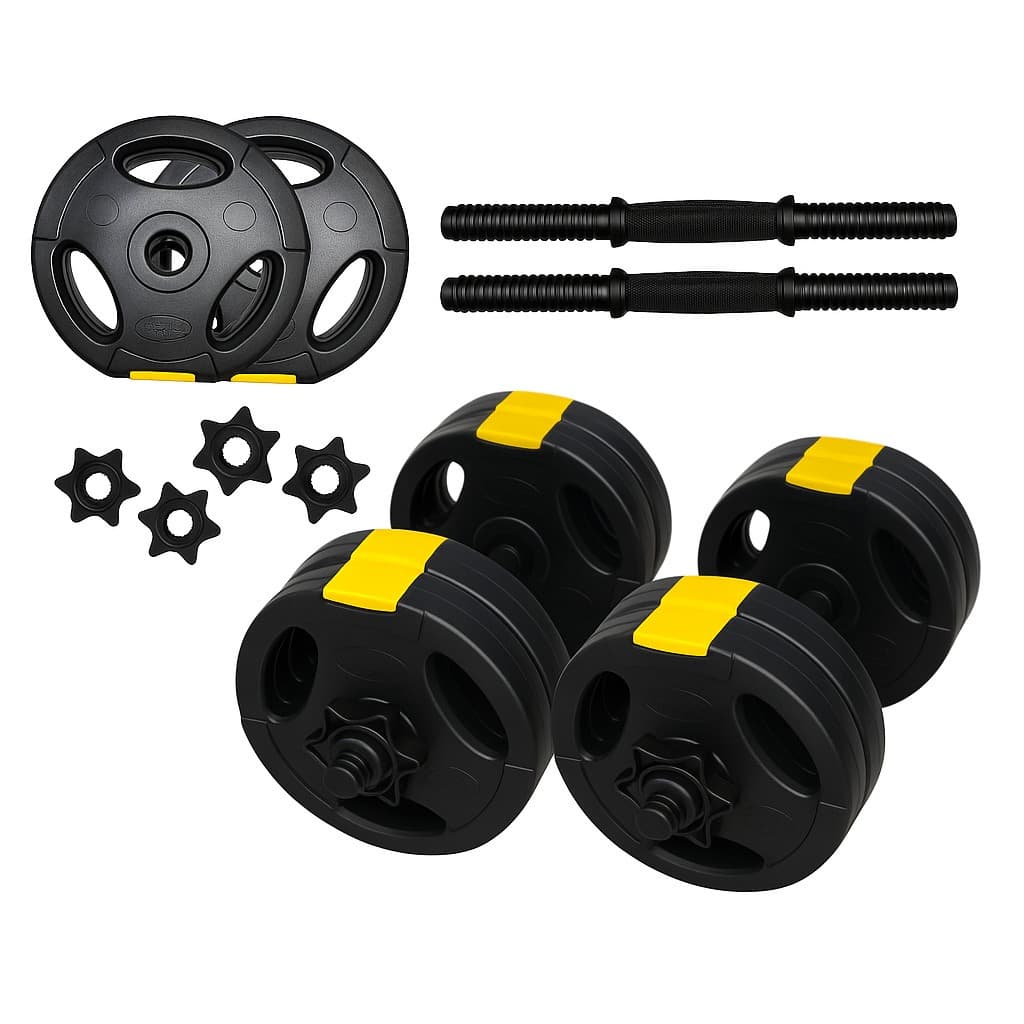 Kit Halteres Musculação Ajustável com Barra até 30kg Bonafit – Segurança Para Treino em Casa, Peso Variado 10kg a 30kg