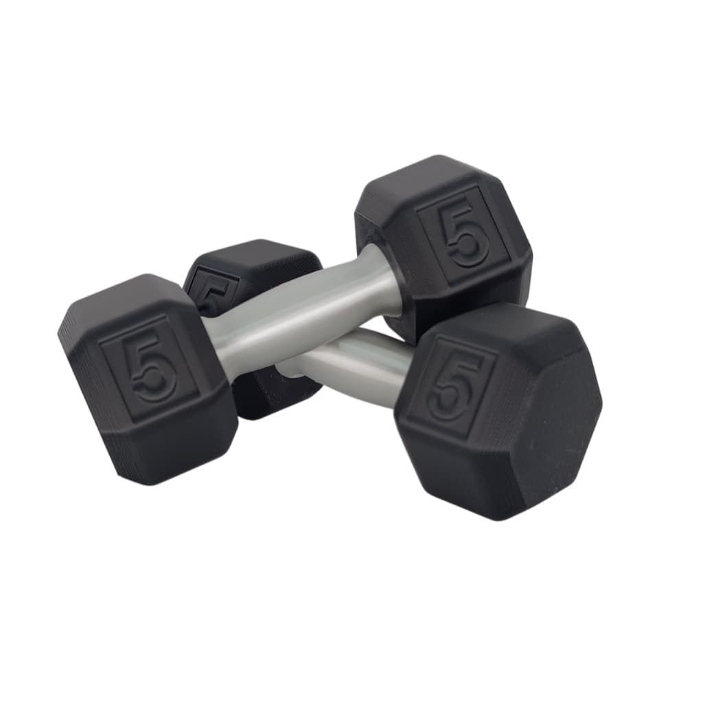 Kit com 2 Brinquedo Divertido Chocalho Em Formato de Halter Sextavado Academia Resistente e Criativo
