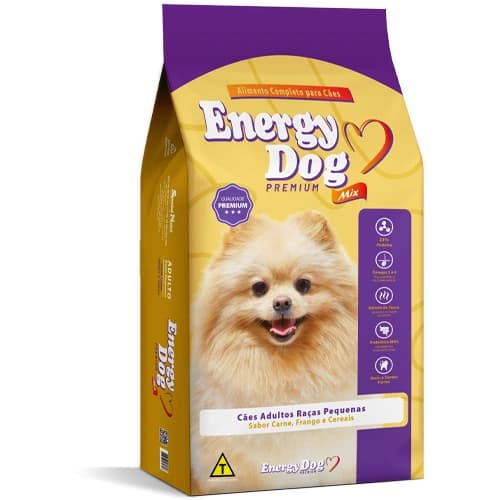 RAÇÃO Kit 3 Energy Dog Raças Pequenas – 3×1 kg | Mini Grãos & Pele Saudável- Oferta Limitada