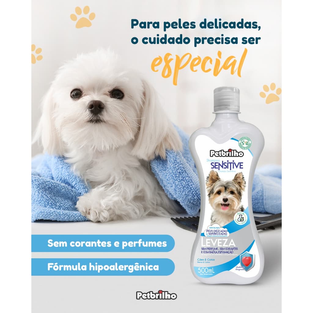 Shampoo Sensitive Petbrilho 500ml  para cães
