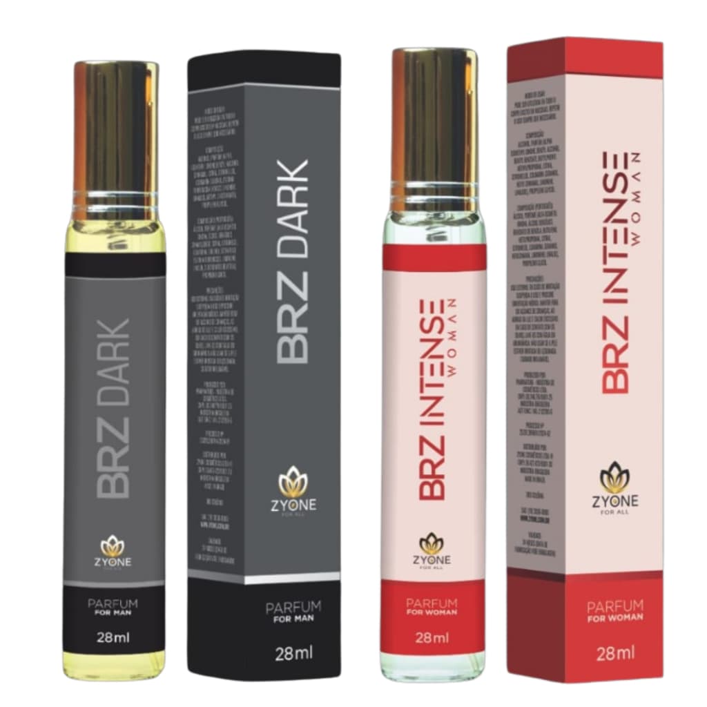 Kit 2 Perfumes Importados - 01 Masculino e 01 Feminino 28ml Zyone - Perfumes Aromático e Floral