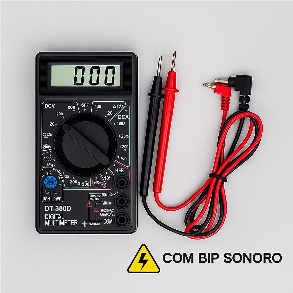 Multímetro Digital Fertak – Tela LCD, Medição de Tensão, Corrente, Resistência