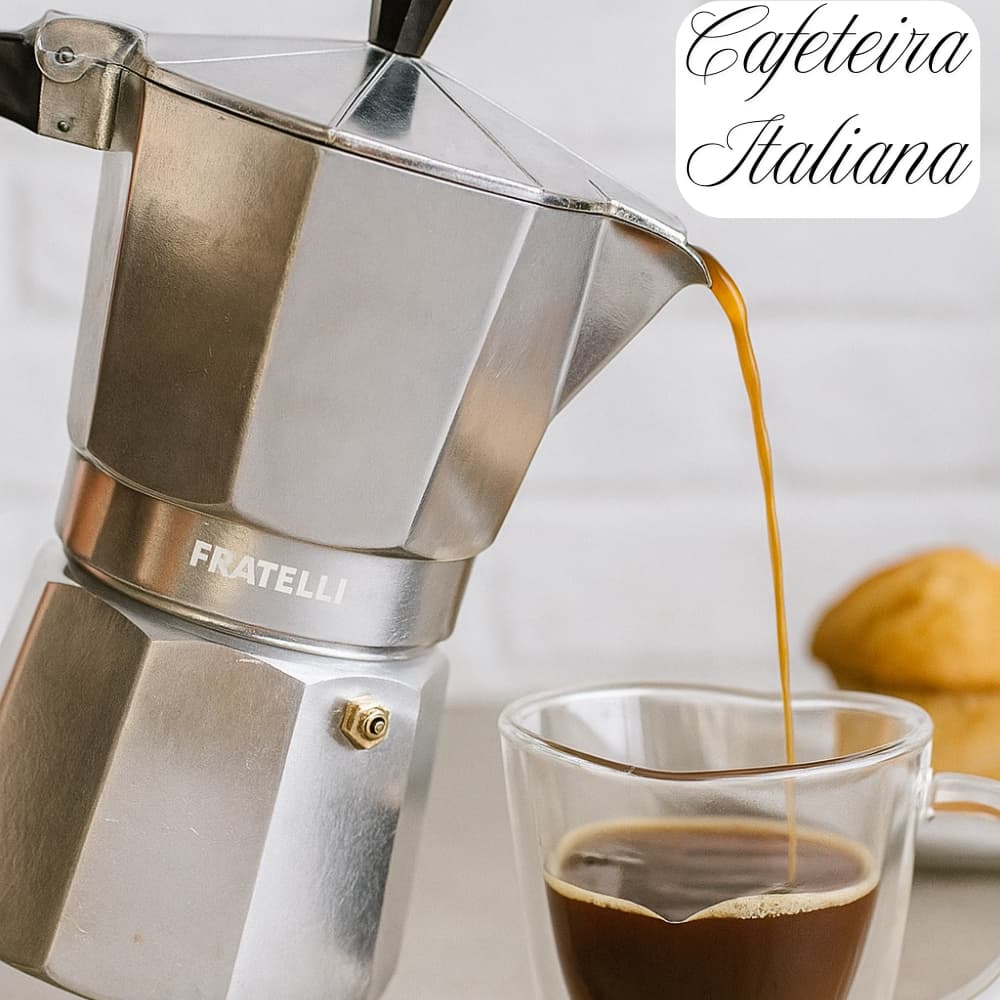 Cafeteira Italiana Express Café Aço Inox 9 Xícaras Expresso Tradicional Gurmet