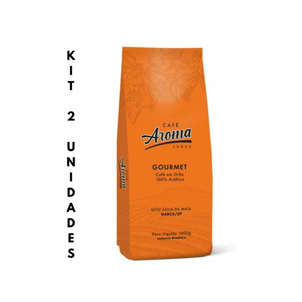Kit 2 Un Café Aroma Em Grãos Torrado Arábica Torra Media Grãos 1kg