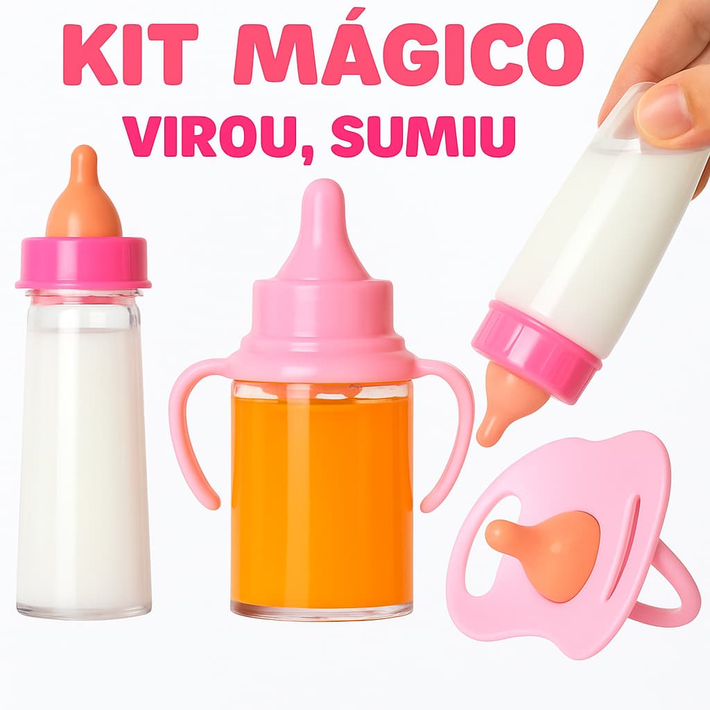 Mamadeira De Boneca Bebê Reborn Mamadeira Mágica Brinquedo Infantil