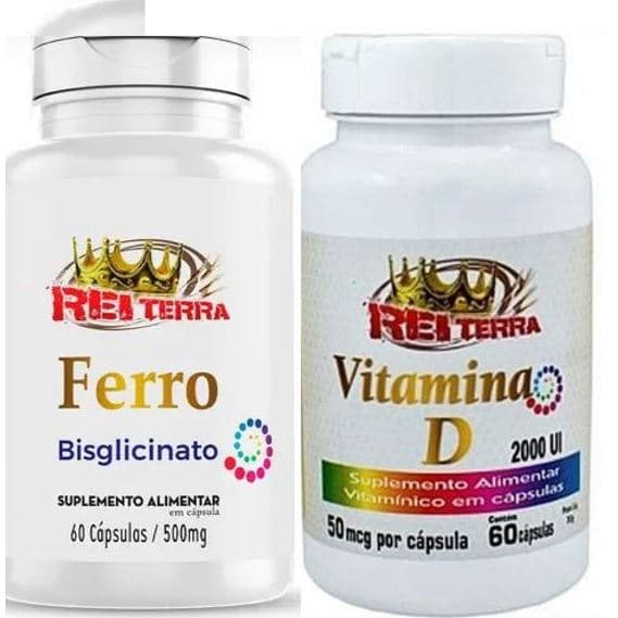 Kit Vitamina D + vitamina ferro 60 caps - Rei terra