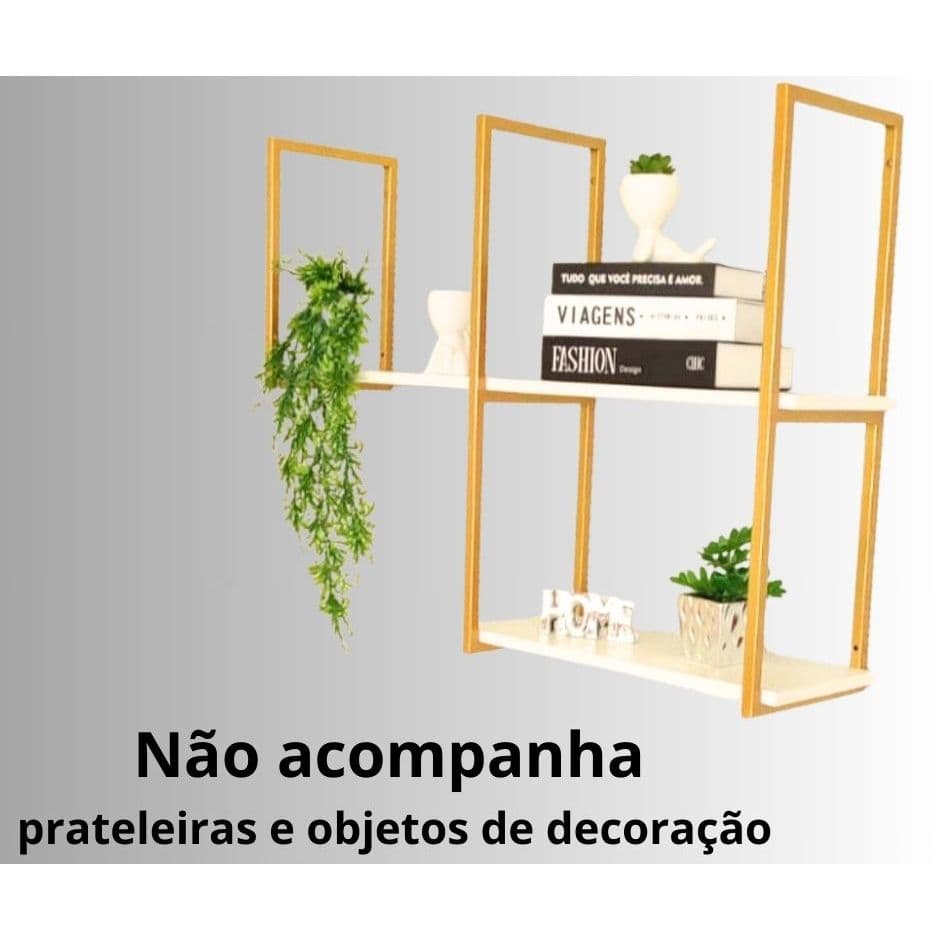 "Kit 3 Suportes de Parede Estilo Industrial  2 de 68cm + 1 de 35cm sem Prateleira"