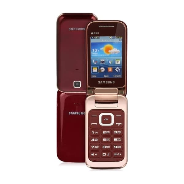 Celular Samsung para idosoTela 2.4'', Dual SIM, Bluetooth - Vermelho
