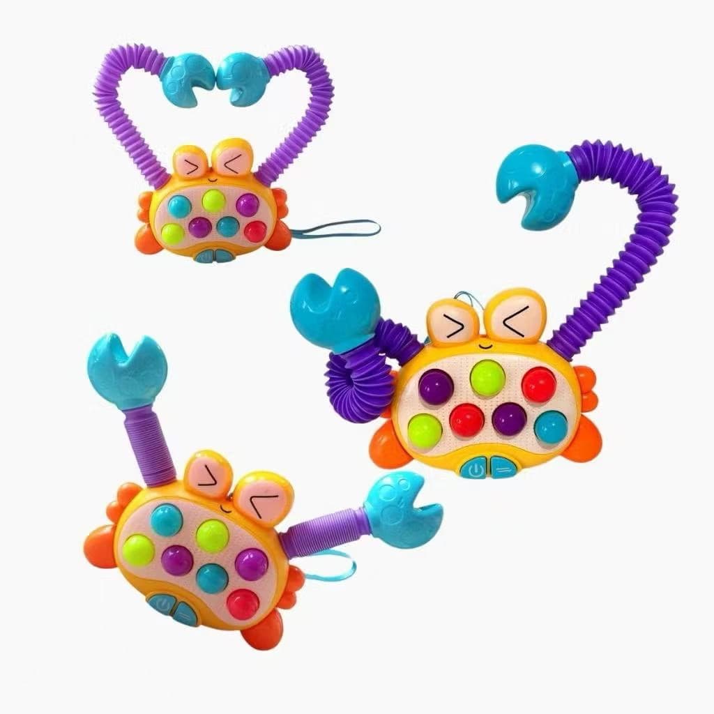 Brinquedo Sensorial educativo Caranguejo Para Bebê e criança Educativo Pop IT Estica e Puxa
