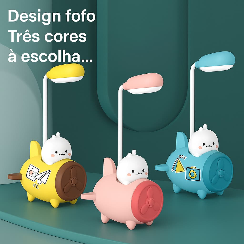 Luminária Abajur De Mesa Pequeno Led/usb Formato Carrinho Aviao Decoração Estudante Crianças