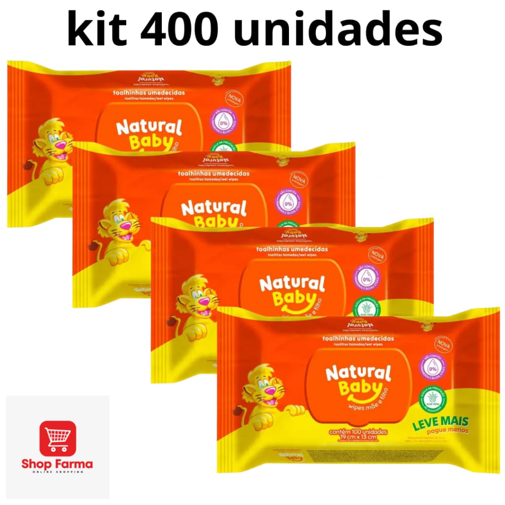 Toalhinha umedecida Natural Baby  toalha lenço umedecido 400 lenços