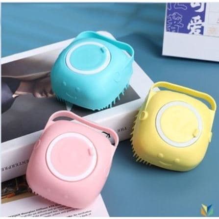 Esponja De Silicone Para Banho Com Dispenser Shampoo Sabonete Escova Pets Crianças cor aleatorio