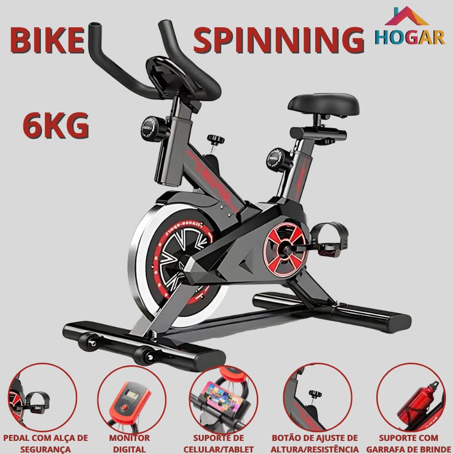 Bicicleta Sport Indoor 6KG ou 4KG Inércia Bike Ergométrica Spinning Funcional Exercício Profissional