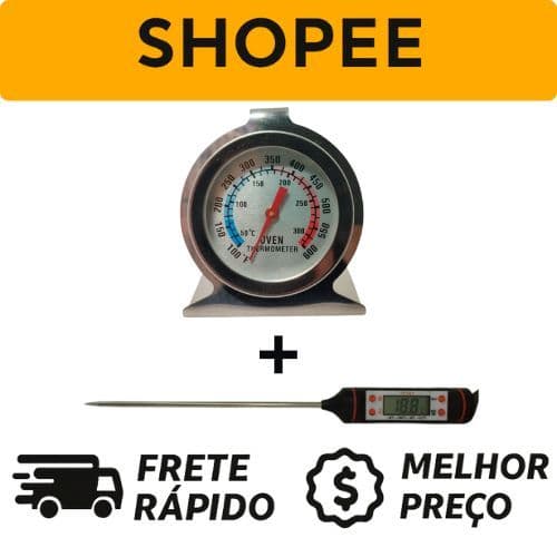 Kit Termômetro de Forno + Termômetro Digital 24cm – Controle Total e Precisão na Cozinha