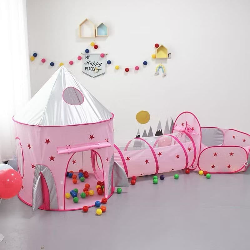 Barraca Infantil Dobrável Piquenique, Brinquedo Educativo com Piscina de Bolinhas ou Led