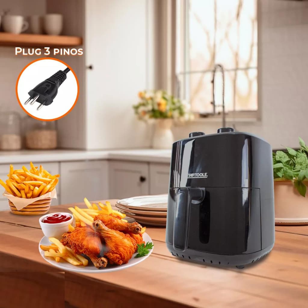 Fritadeira Air Fryer Premium 3,4l 1200w Compacta Sem Óleo Prática Potente e Eficiente Cozinha Bivolt