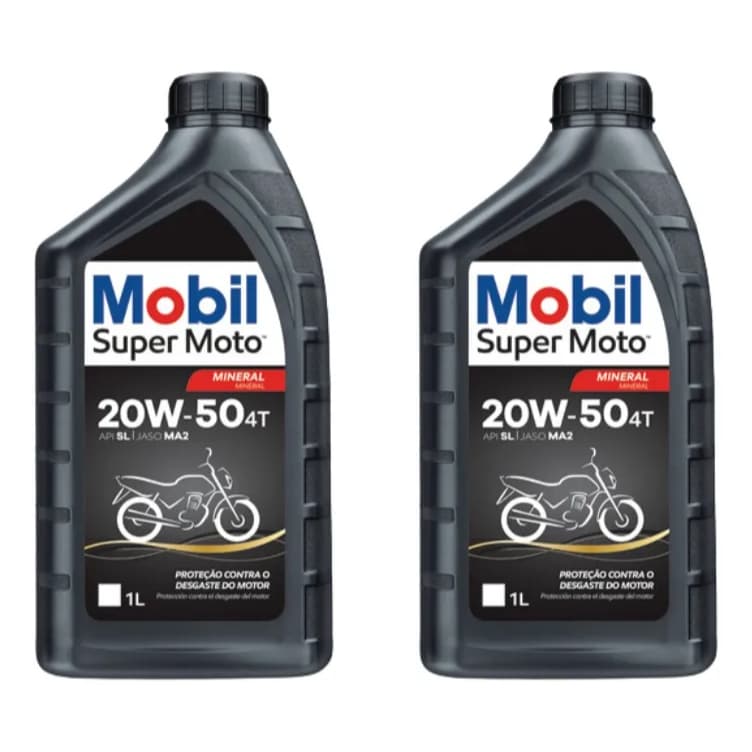 KIT COM 2 OLEOS MOTO MOBIL 20W50 4T super Moto Óleo Lubrificante Para Motos