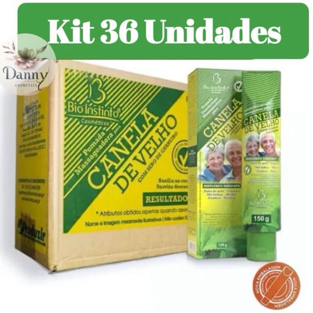 Kit 36 Pomada Canela de Velho 150g Bio Instinto - Alívio Rápido das Dores Musculares e Articulares
