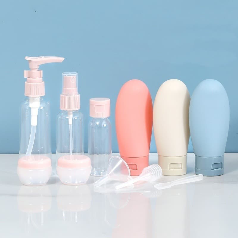 Kit 11 Frascos Para Viagem Porta Shampoo Cremes Hidratante Frasco Pote Spray Sabonete Perfumes S1
