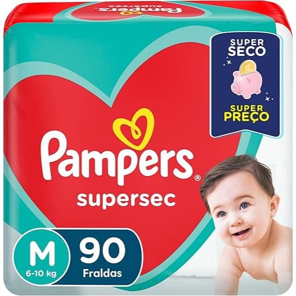 Pampers Supersec fraldas descartáveis 90 unidades tamanho M