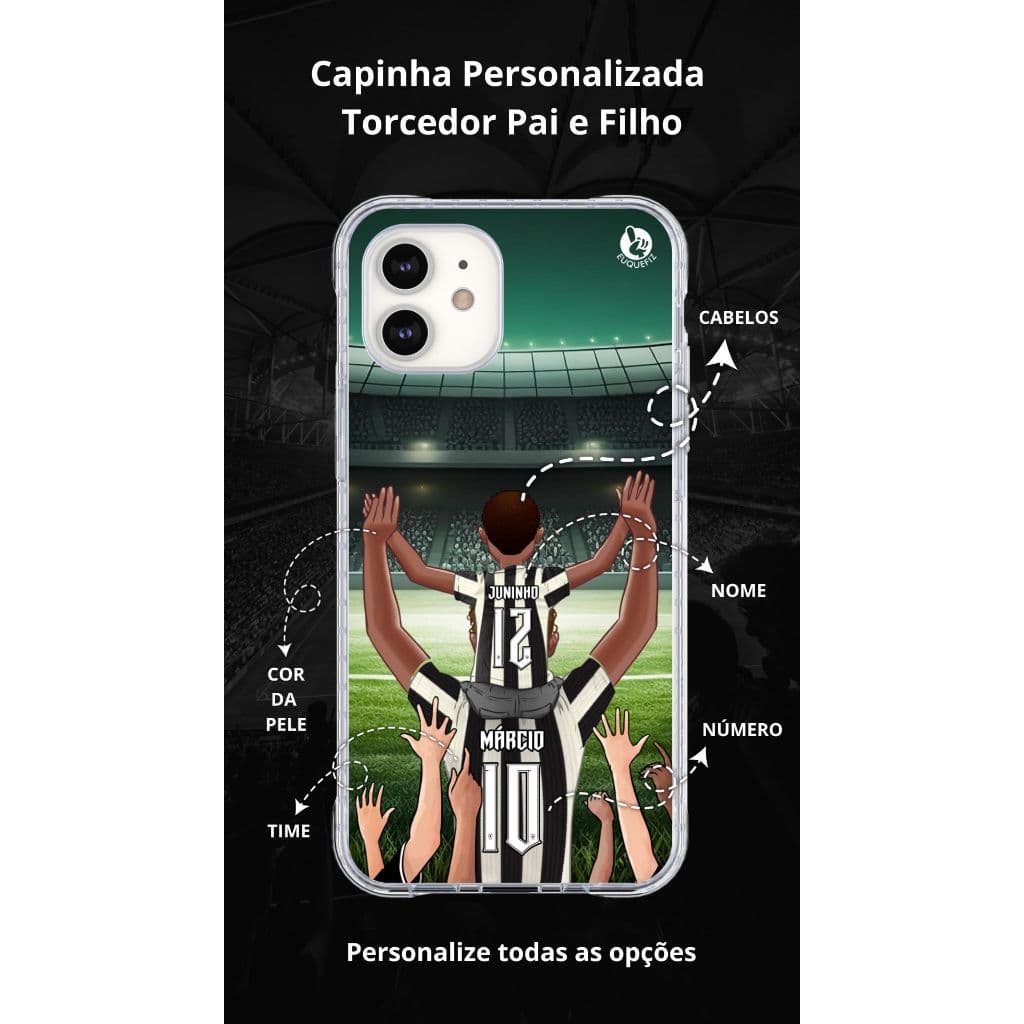 Capinha de Celular Dia dos Pais Torcedor Pai e Filho(a) Diversos Celulares e Diversos Times