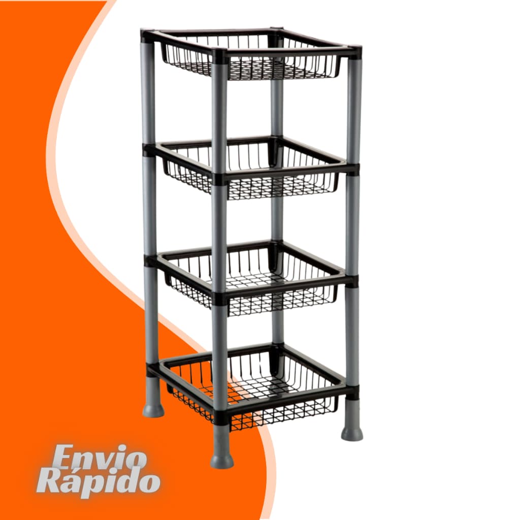 Cesto organizador Fruteira Quadrado Retangular 3 e 4 Andares Organizador Banheiro Cozinha Triangular