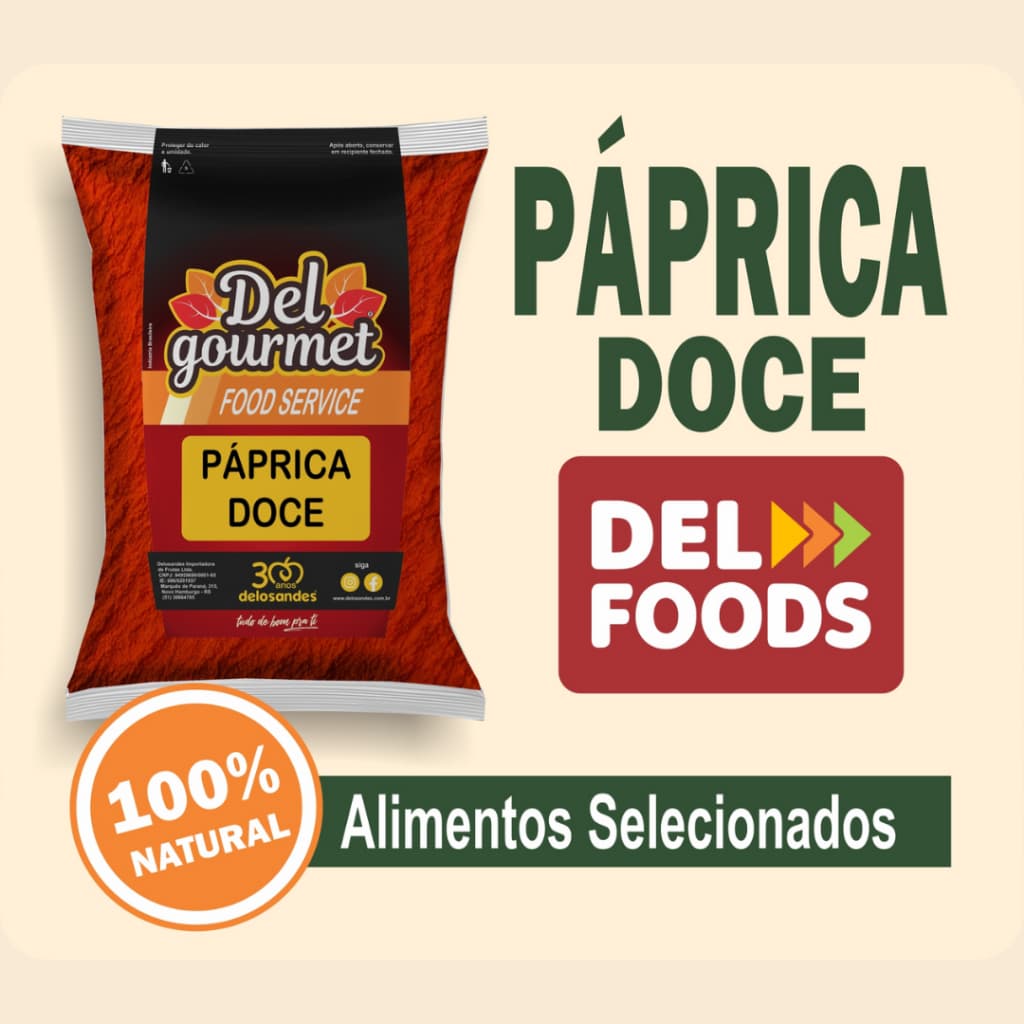 Páprica Doce. Tempero 100% Natural Sabor Suave e Aromático Para Temperar Carnes e Molhos