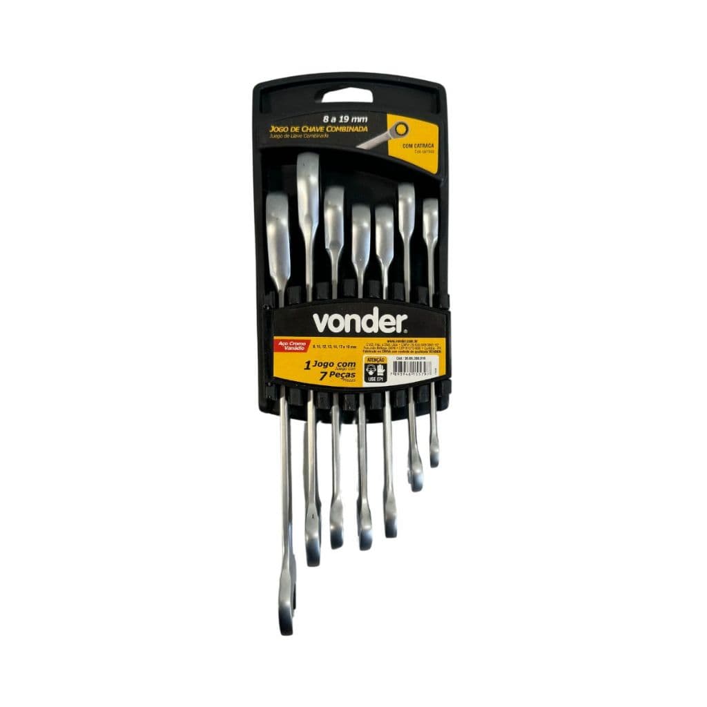 Jogo De Chave Combinada C/ Catraca Aço Cromo Original Marca Vonder