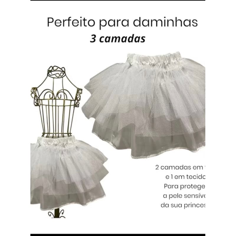 Saiote Festa Infantil Volume em Vestido Festa Bebê Menina