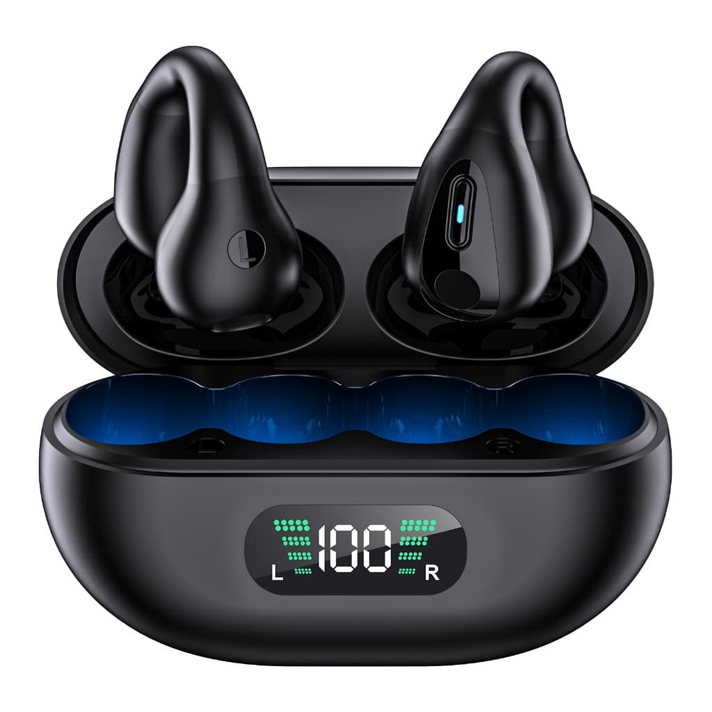 Fones de ouvido bluetooth sem fio Tws condução bluetooth 5.3 clip-on display digital esporte de alta qualidade
