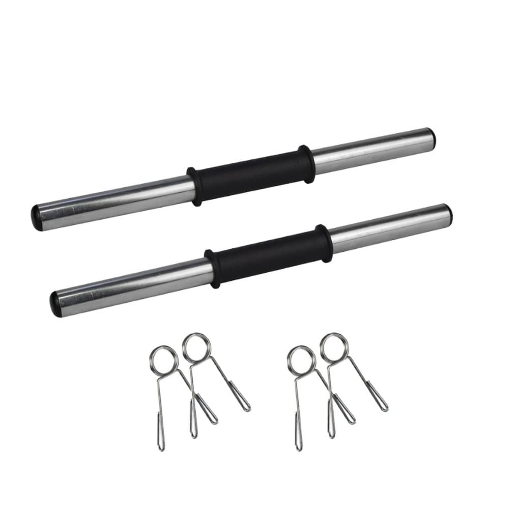 Halter Barra Oca 40cm Cromada Com Presilhas Para Treino Musculação Academia