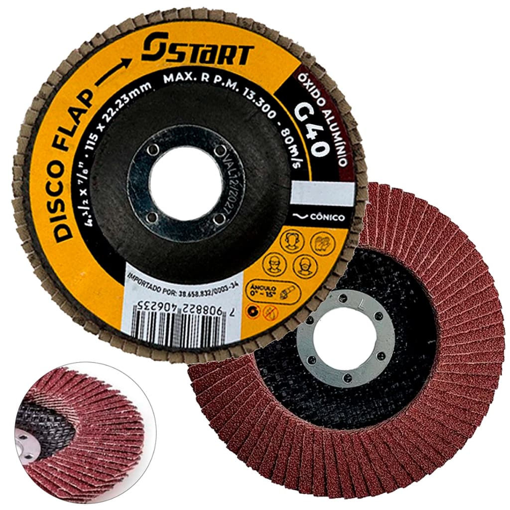 Disco Lixa Flap 4.1/2 Aço Madeira  P/ Esmerilhadeira 115mm