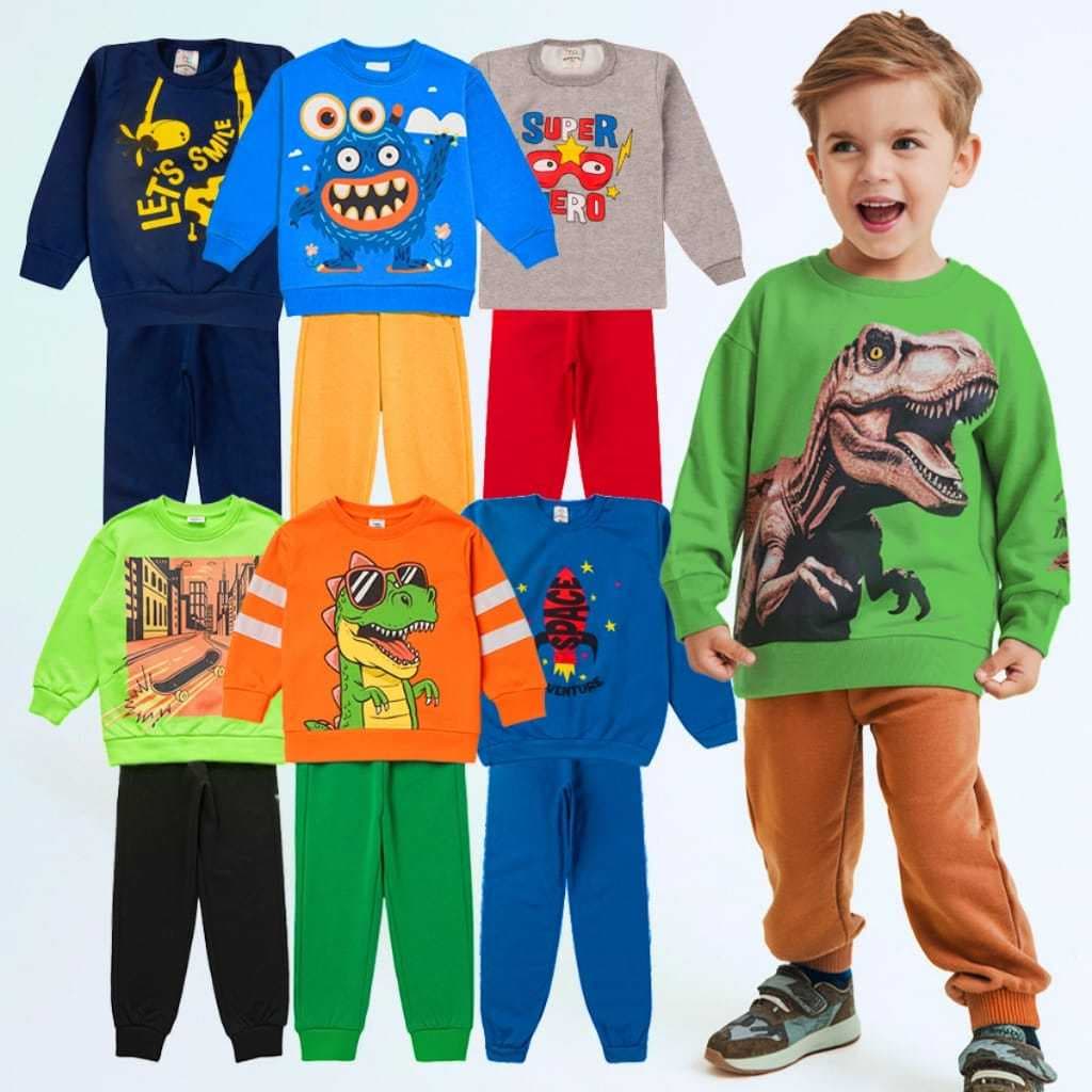 Kit Sortido  Moletom Roupa De Bebê Menino Infantil Inverno Moletom Roupa Conjunto Frio