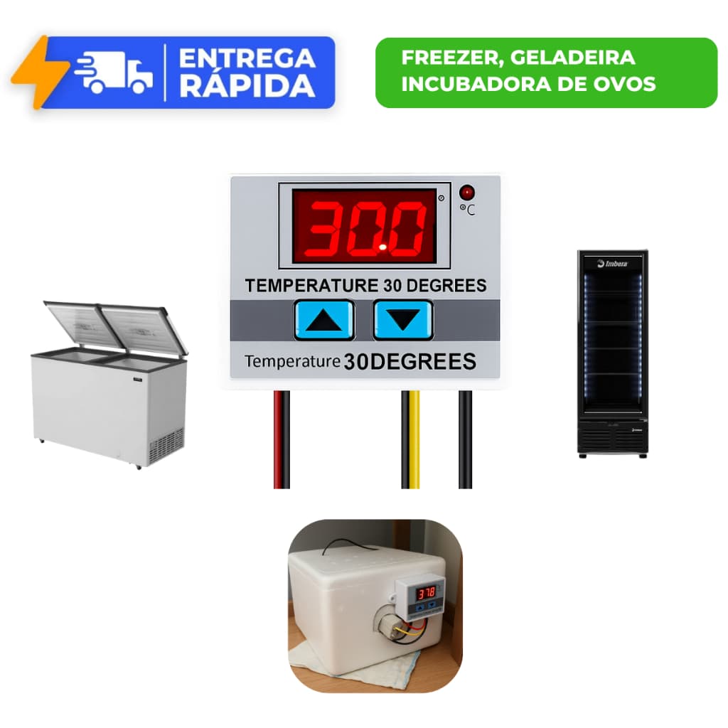 Controlador Temperatura Digital Termostato 110 / 220 Volts Freezer Geladeira Cervejeira Chocadeira