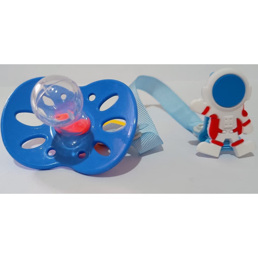Chupeta tamanho 2 armação ventilada + prendedor de chupeta de menino (desenho sortido)