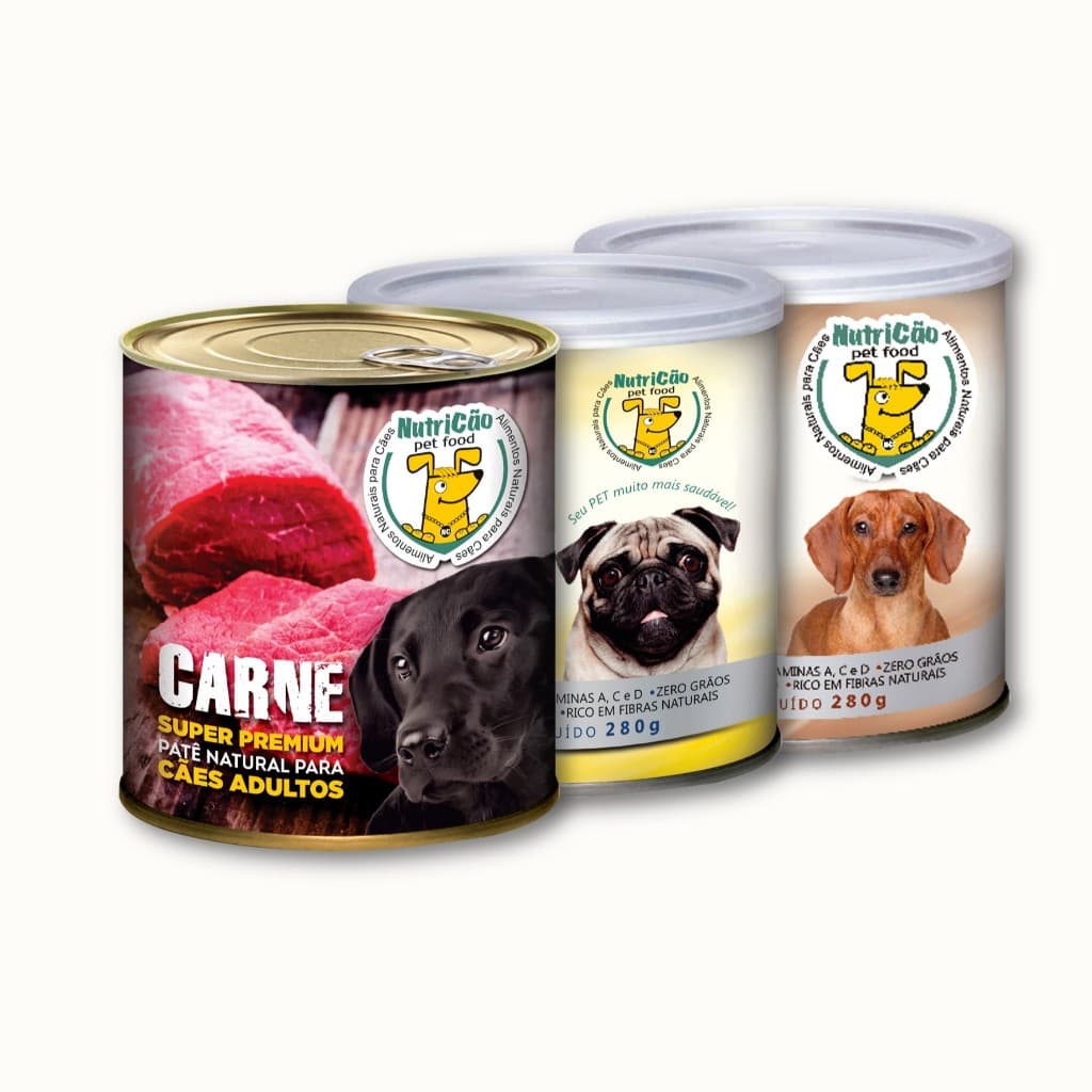 Kit Ração Úmida Patê Natural Cães Adultos NutriCão Pet Food Maximo Benefício Ração Molhada