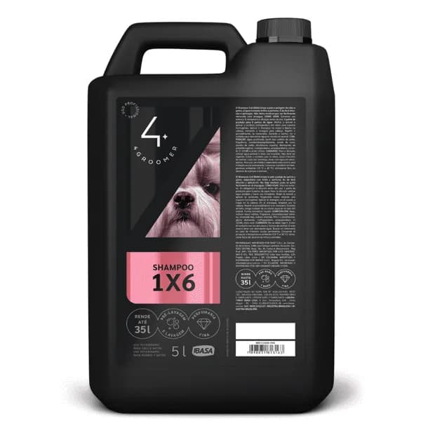 Shampoo Concentrado 1x6 para Cães e Gatos 4Groomer 5L - IBASA