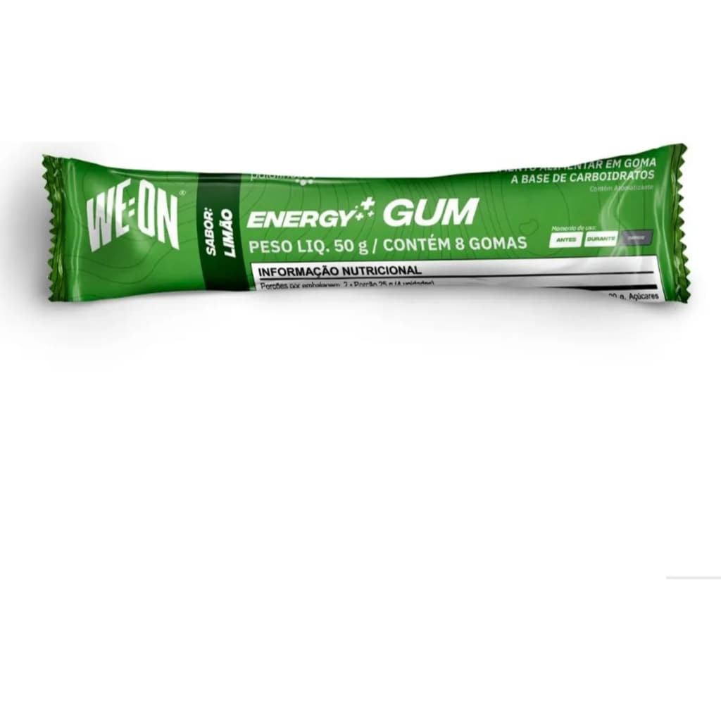 Energy Gum We-on Goma de Carboidratos Sabor Limão Caixa 12 Sachês Corrida Treino Triatlon Repositor