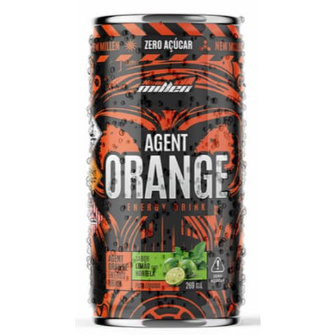 Agent Orange Energy Drink 269ml Limão C/ Hortelã - New Millen