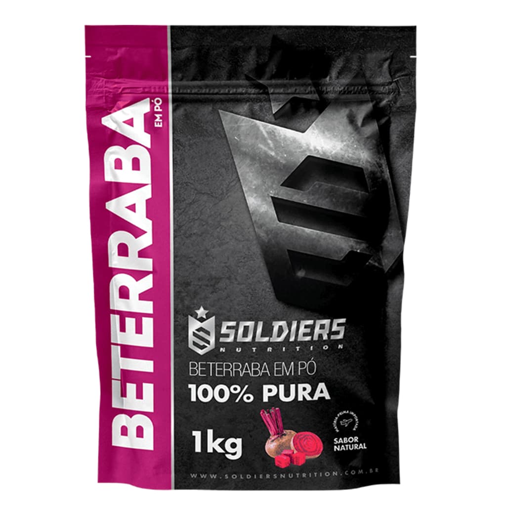 Beterraba Em Pó 1kg 100% Pura Soldiers Nutrition Suplemento Esportivo Pré Treino Performance Saúde