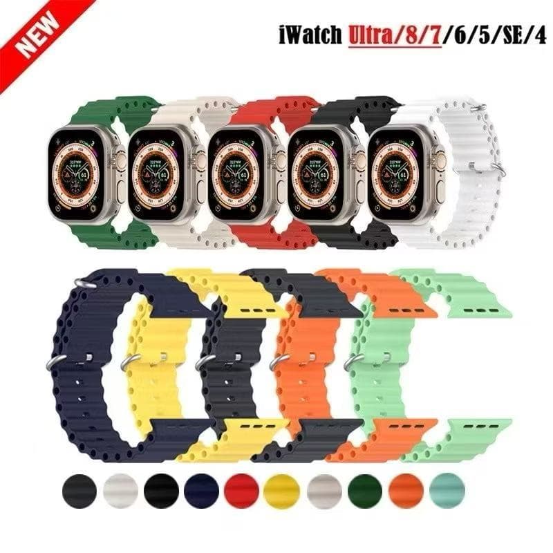 Pulseira de relógio de Smartwatch De Silicone Ocean Straw Capaz Para Relógio Replacement 42mm 44mm 45mm
