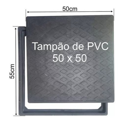 Tampa De Esgoto 50x50cm Bueiro Caixa Passagem Quadrada Bloqueia Odor