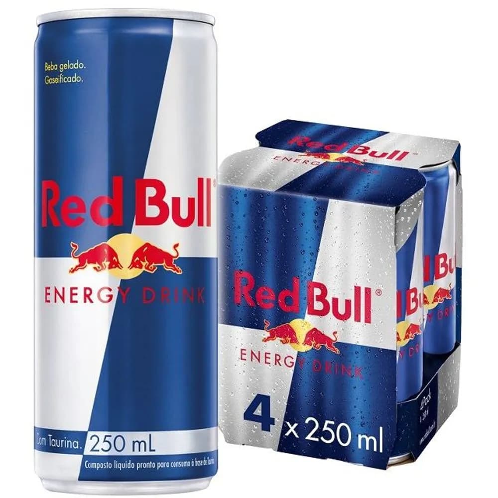 Pack Energético Red Bull Lata 4 Unidades 250ml Cada